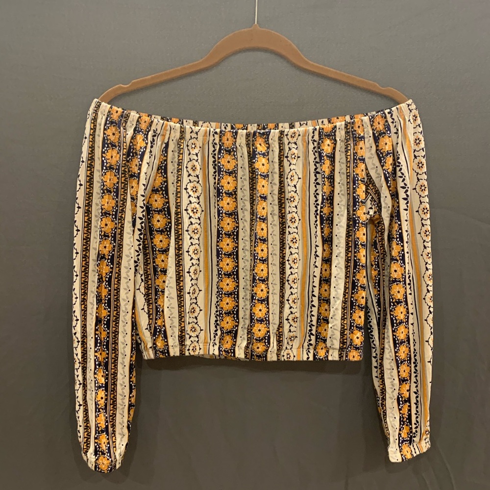 Madewell aesthetic off-the-shoulder floral top